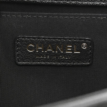 Chanel Caviar Chevron Quilted Medium Boy Flap Black 6 of 10