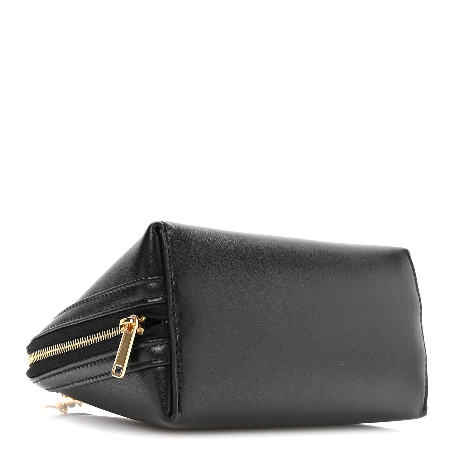 Smooth Calfskin Cuir Triomphe Clutch on Chain Black