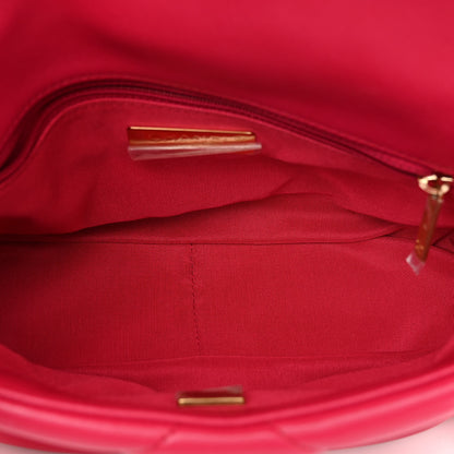 Chanel Lambskin Quilted Medium Chanel 19 Flap Dark Pink 5 of 10