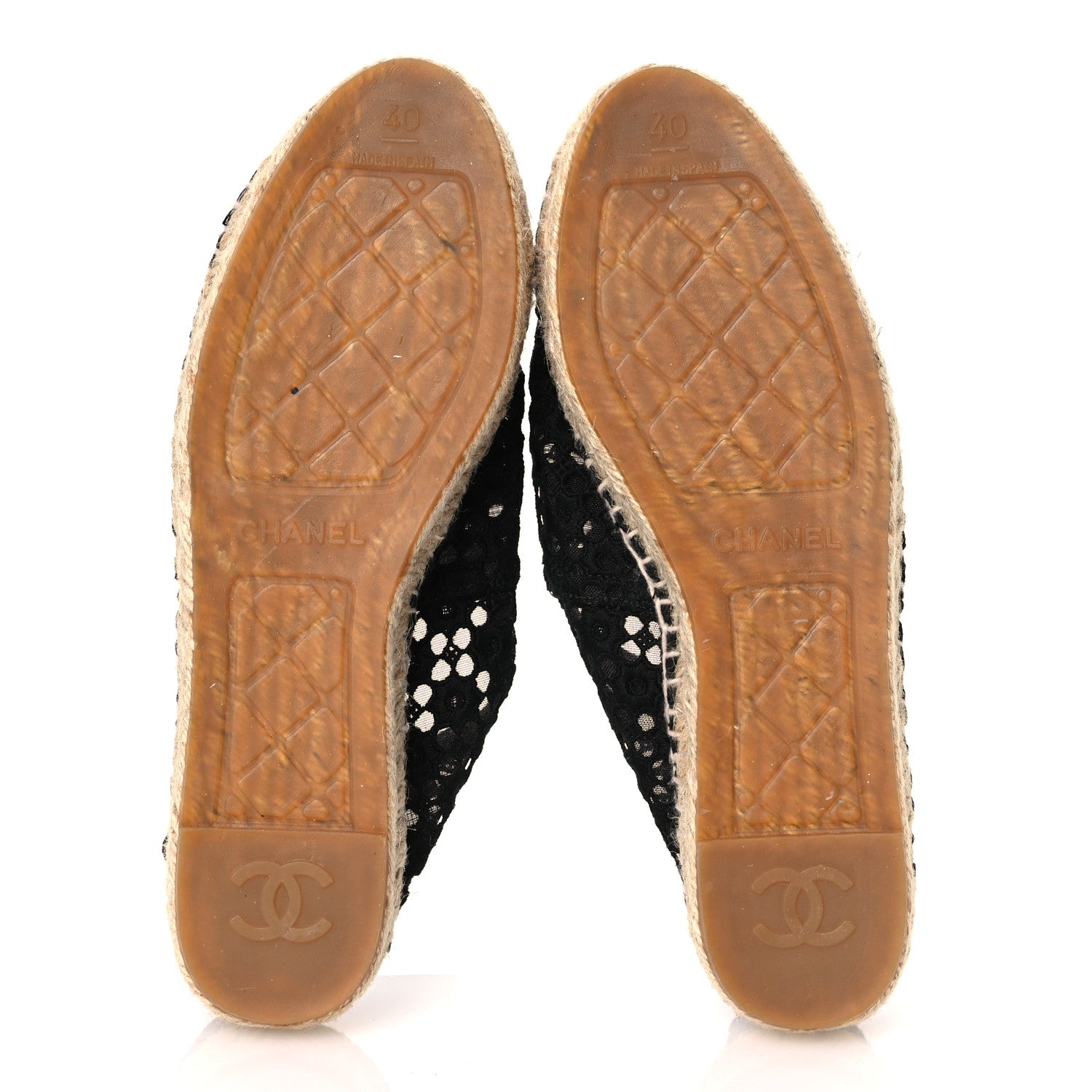 Chanel Lace Patent CC Espadrilles 40 Black 7 of 12