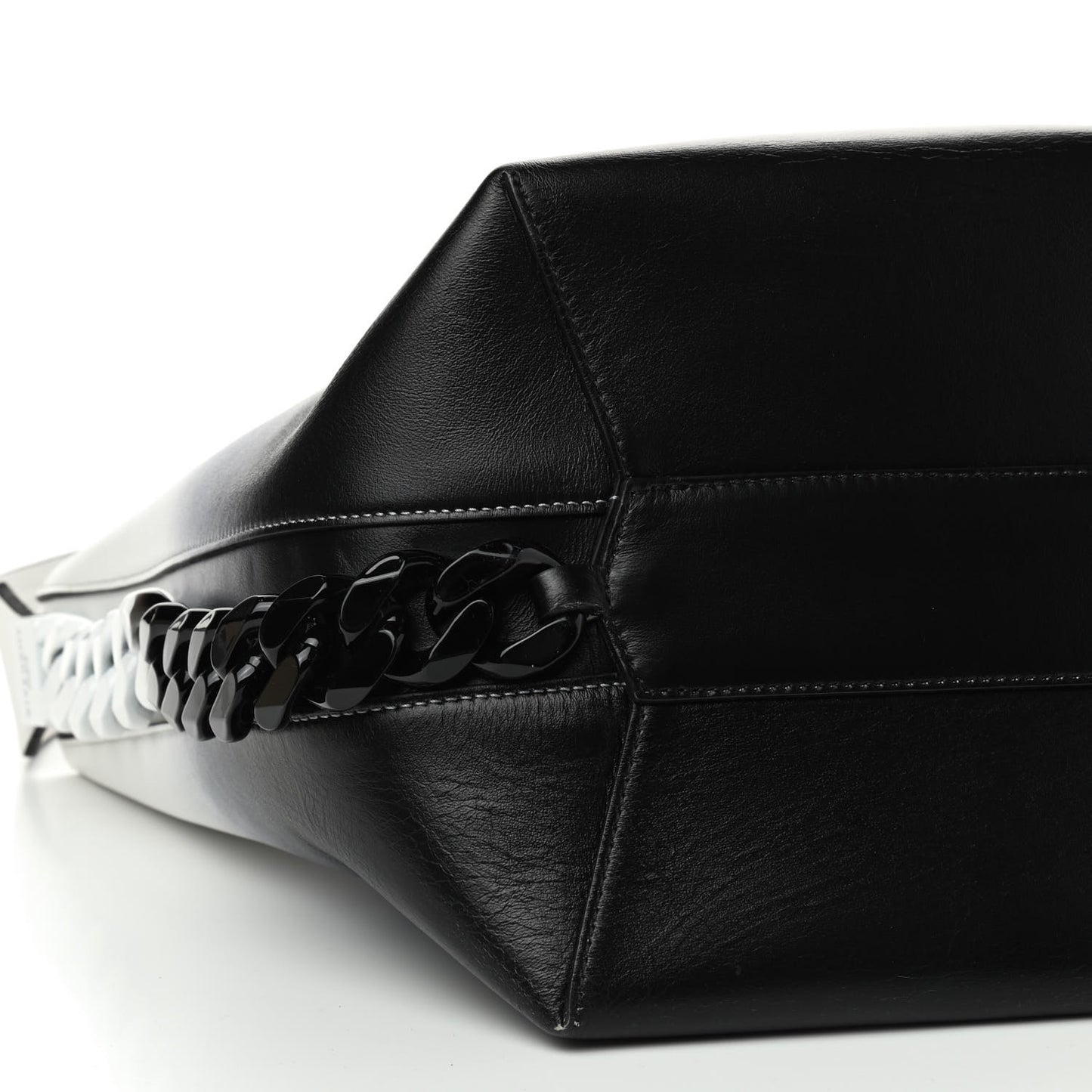 Calfskin Degrade Infinity Bucket Bag Black White