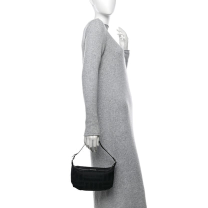 Salvatore Ferragamo Canvas Calfskin Logo Shoulder Bag Black 2 of 11