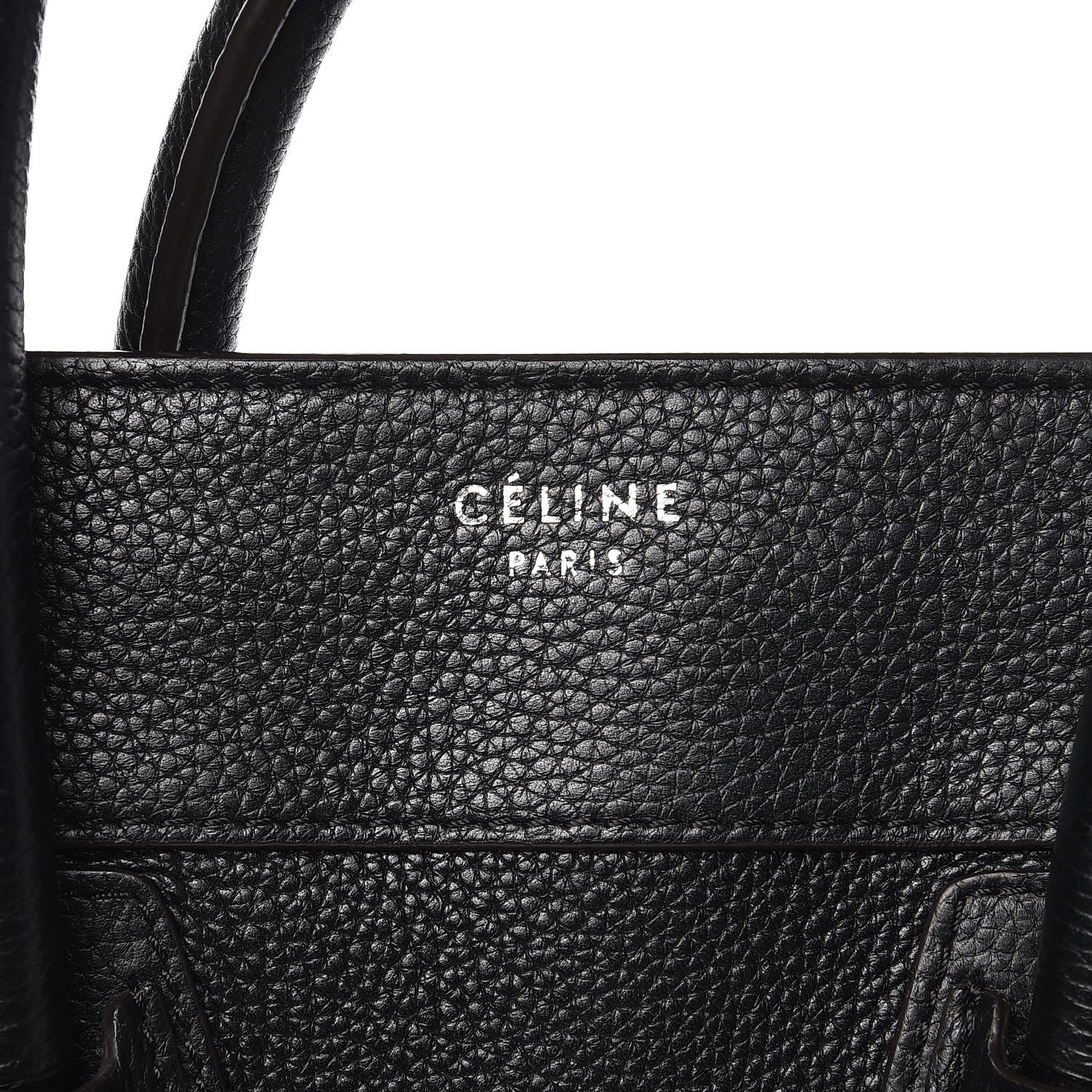 Celine Drummed Calfskin Mini Luggage Black 8 of 9