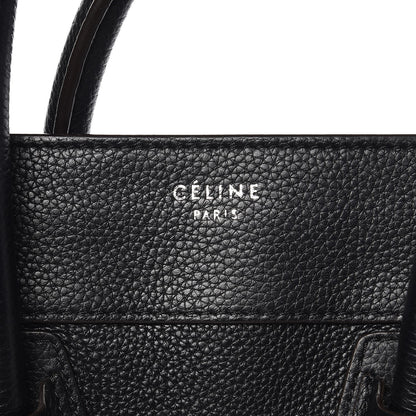 Celine Drummed Calfskin Mini Luggage Black 8 of 9