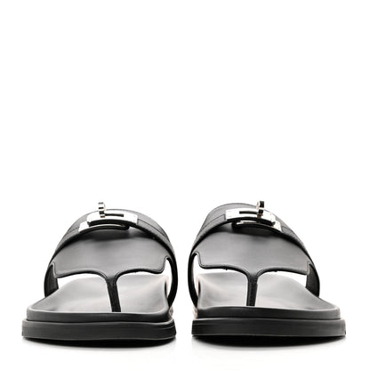 Hermes Calfskin Womens Empire Sandals 37 Black 2 of 9