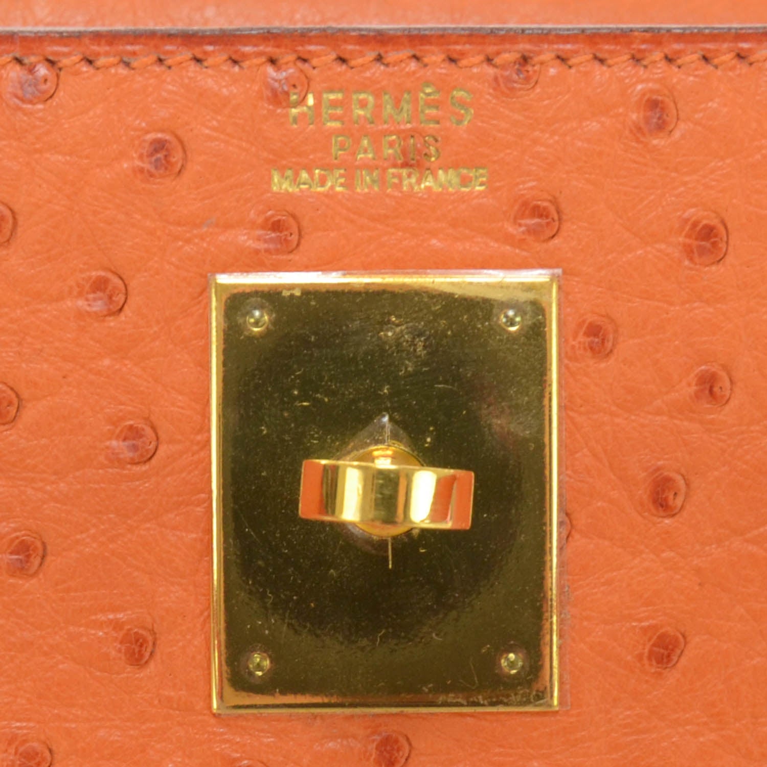 Hermes Ostrich Kelly 32 Orange 8 of 10