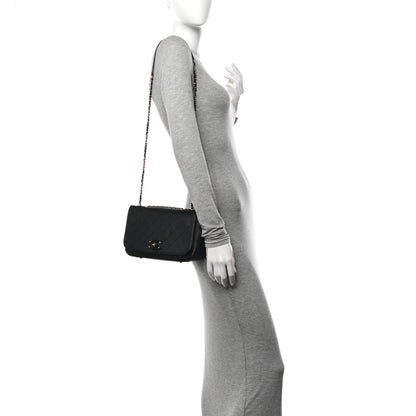 Chanel Calfskin Stitched Medium Covered CC Flap Bag Black 2 of 12