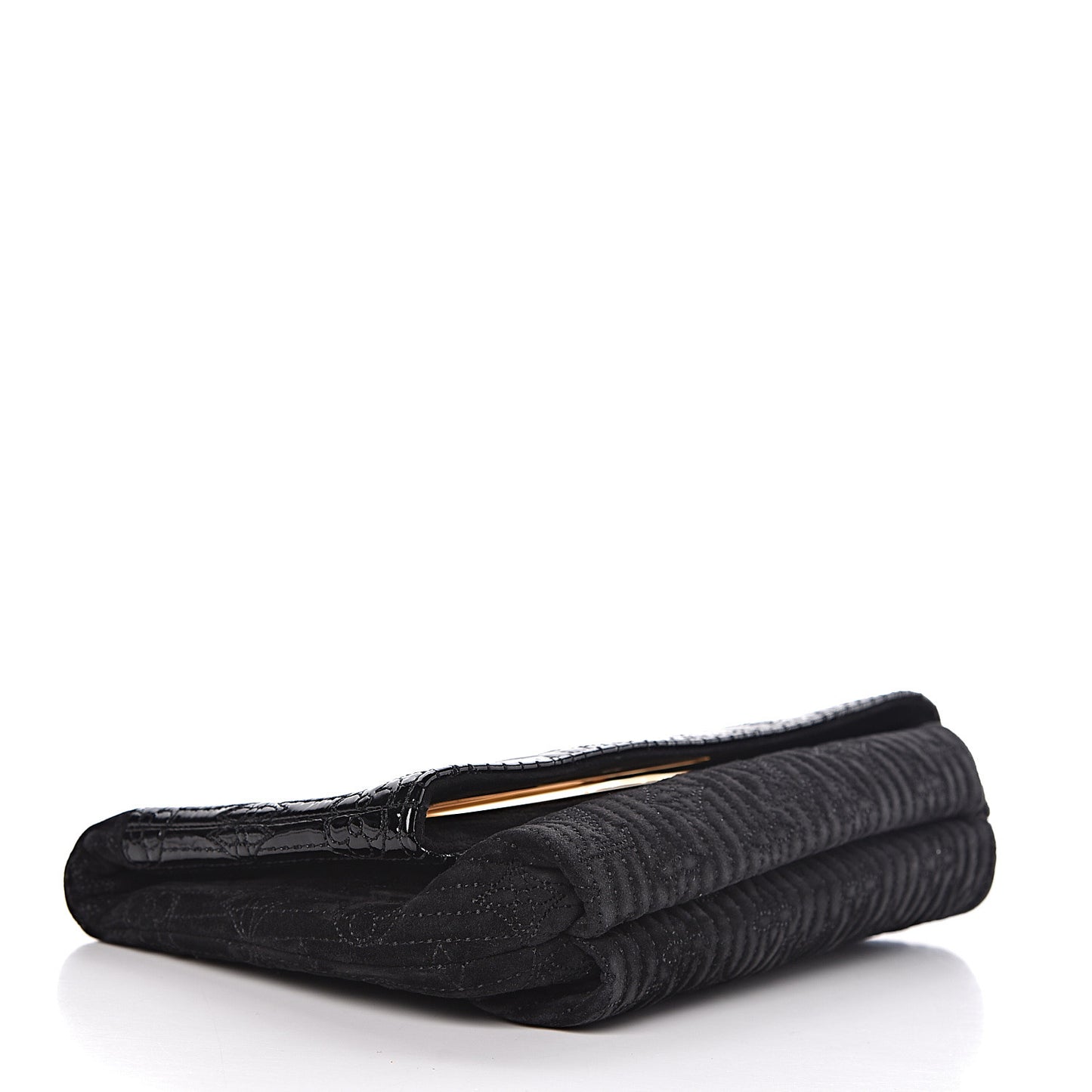 Suede Monogram Motard Afterdark Clutch Black