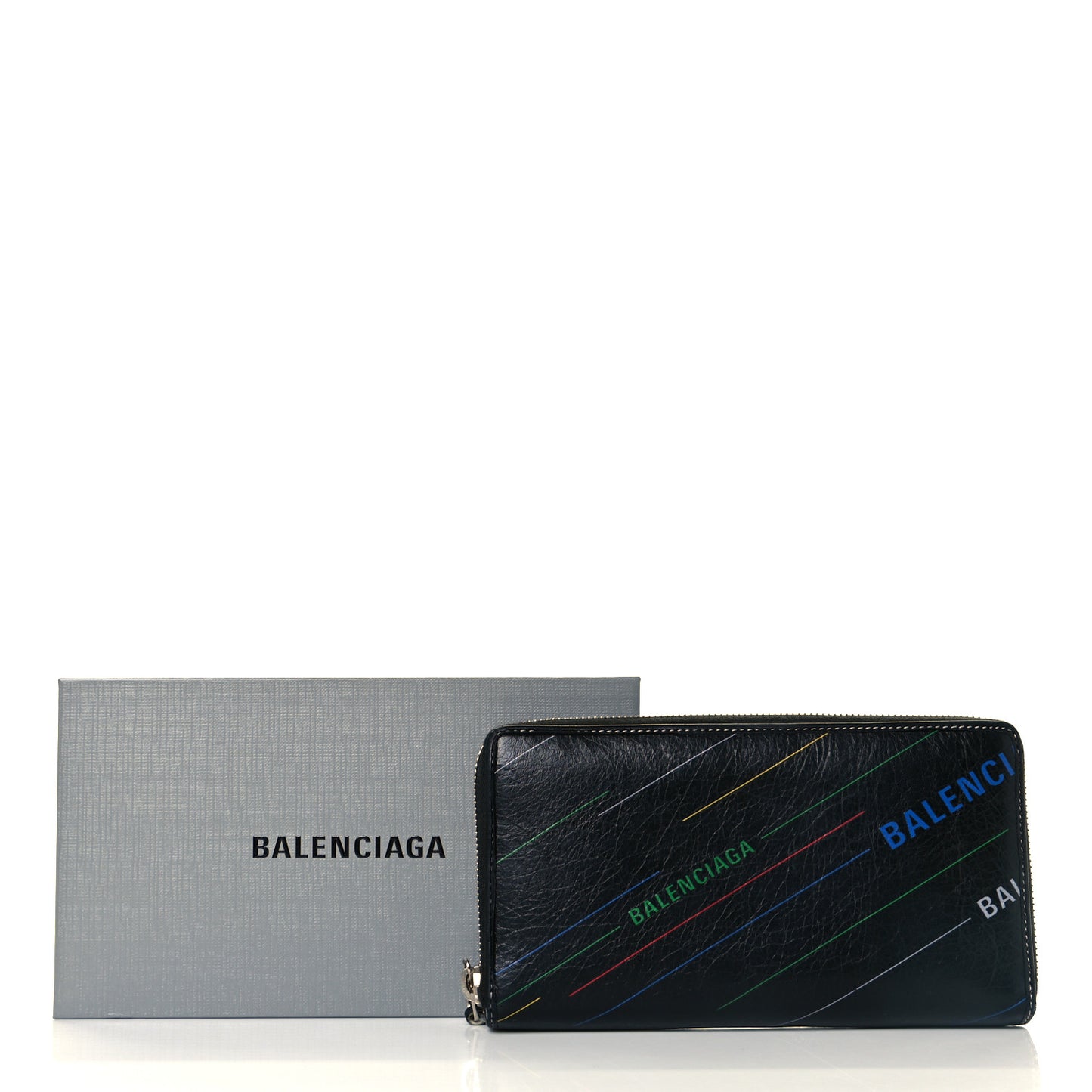 Agneau Arena Logo Multicolor Print Bazar Continental Zip Around Wallet Black Multicolor