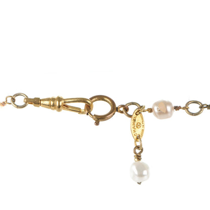 Chanel Gripoix Crystal Pearl Sautoir Long Necklace Gold Pink 3 of 4