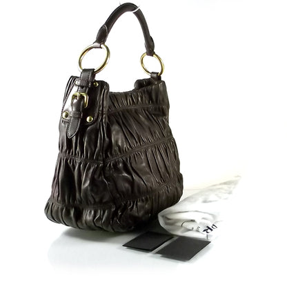 Prada Nappa Gaufre Hobo Caffe Brown 3 of 8
