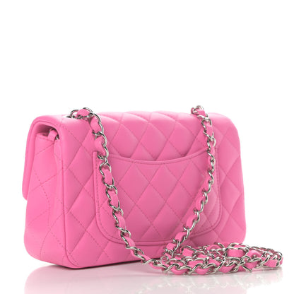 Chanel Lambskin Quilted Mini Rectangular Flap Pink 3 of 12