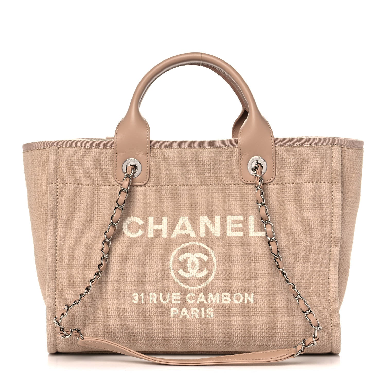 Chanel Mixed Fibers Small Deauville Tote Beige 3 of 15