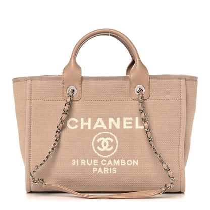 Chanel Mixed Fibers Small Deauville Tote Beige 3 of 15