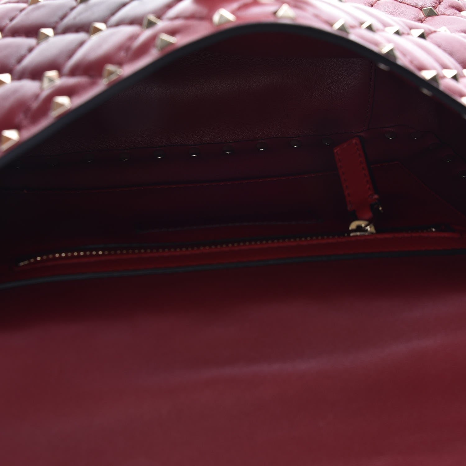 Valentino Garavani Nappa Medium Rockstud Spike Shoulder Bag Rubino 10 of 11