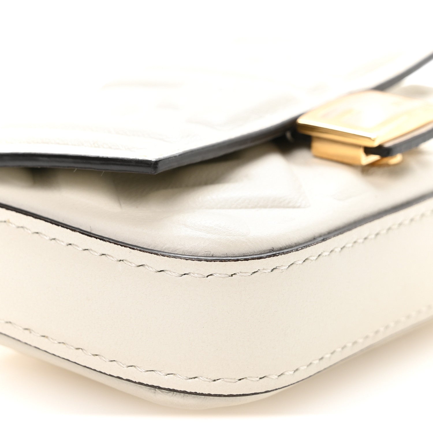 Fendi Nappa Matisse FF Embossed Nano Baguette Charm White 9 of 10