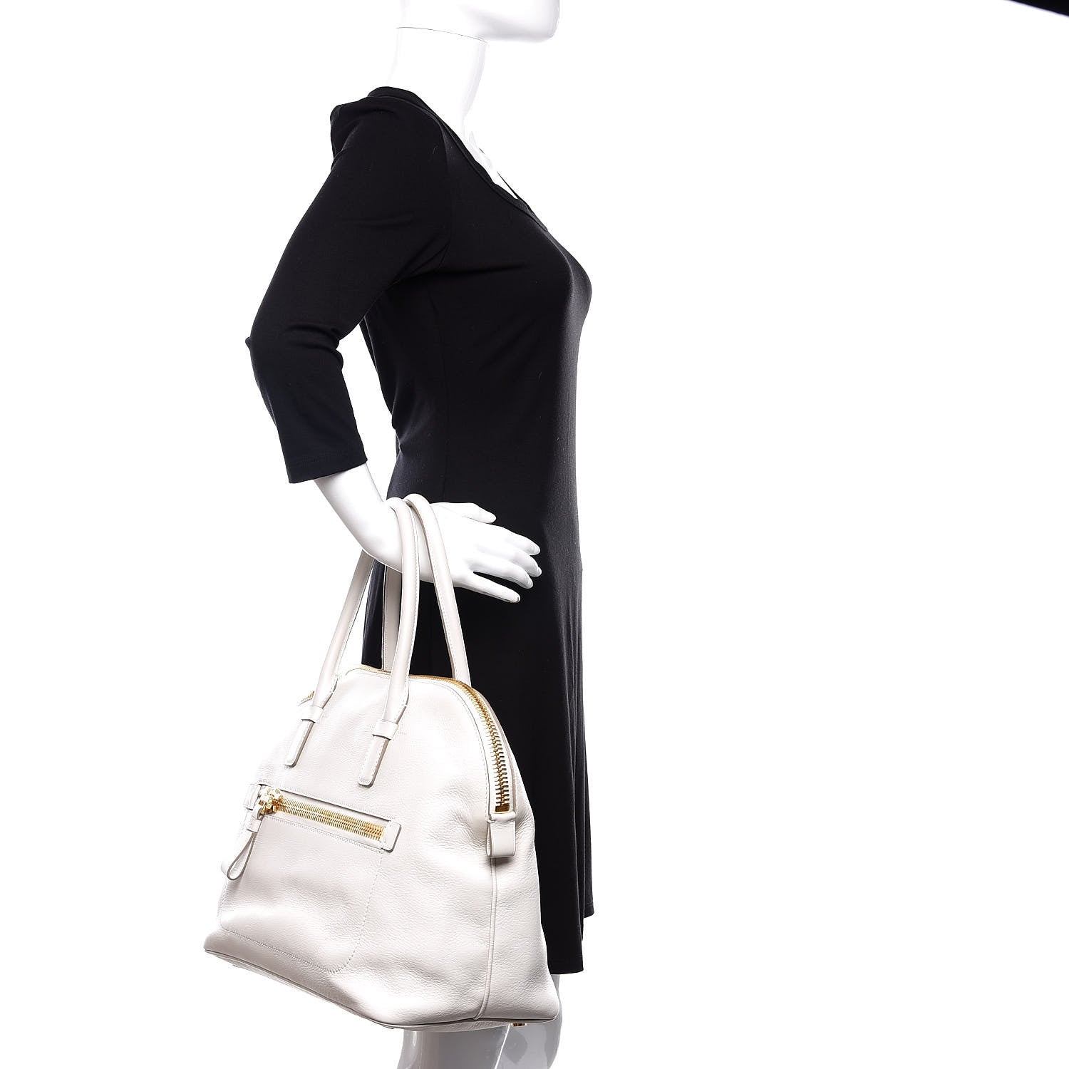 Tom Ford Goatskin Charlotte Satchel White 2 of 10