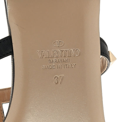 Valentino Garavani Nappa Rockstud Caged Flat Slide Sandals 37 Black 7 of 8