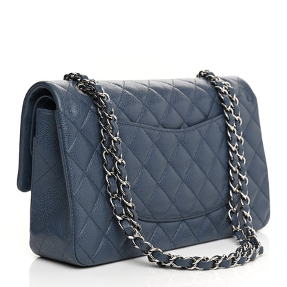 Chanel Caviar Quilted Medium Double Flap Blue 5 of 23