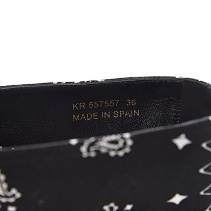 Saint Laurent Bandana Print Canvas Espadrilles 36 Black 9 of 10