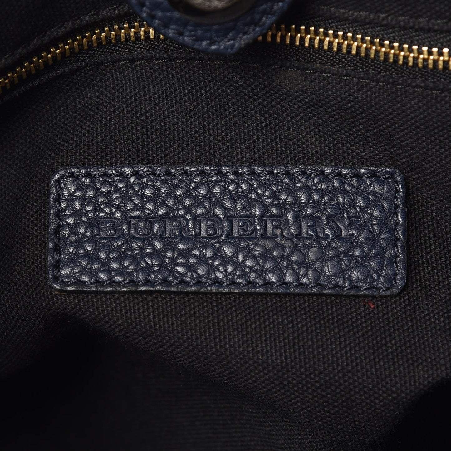 Grainy Calfskin House Check Medium Banner Tote Midnight Blue