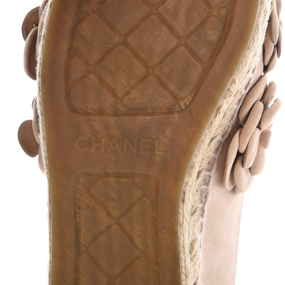 Chanel Suede Camellia CC Espadrilles 37 Pink 6 of 9
