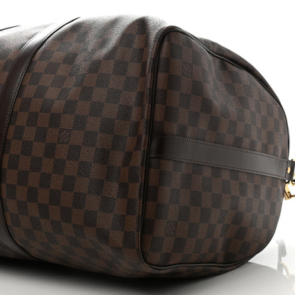 Louis Vuitton Damier Ebene Keepall Bandouliere 55 10 of 12