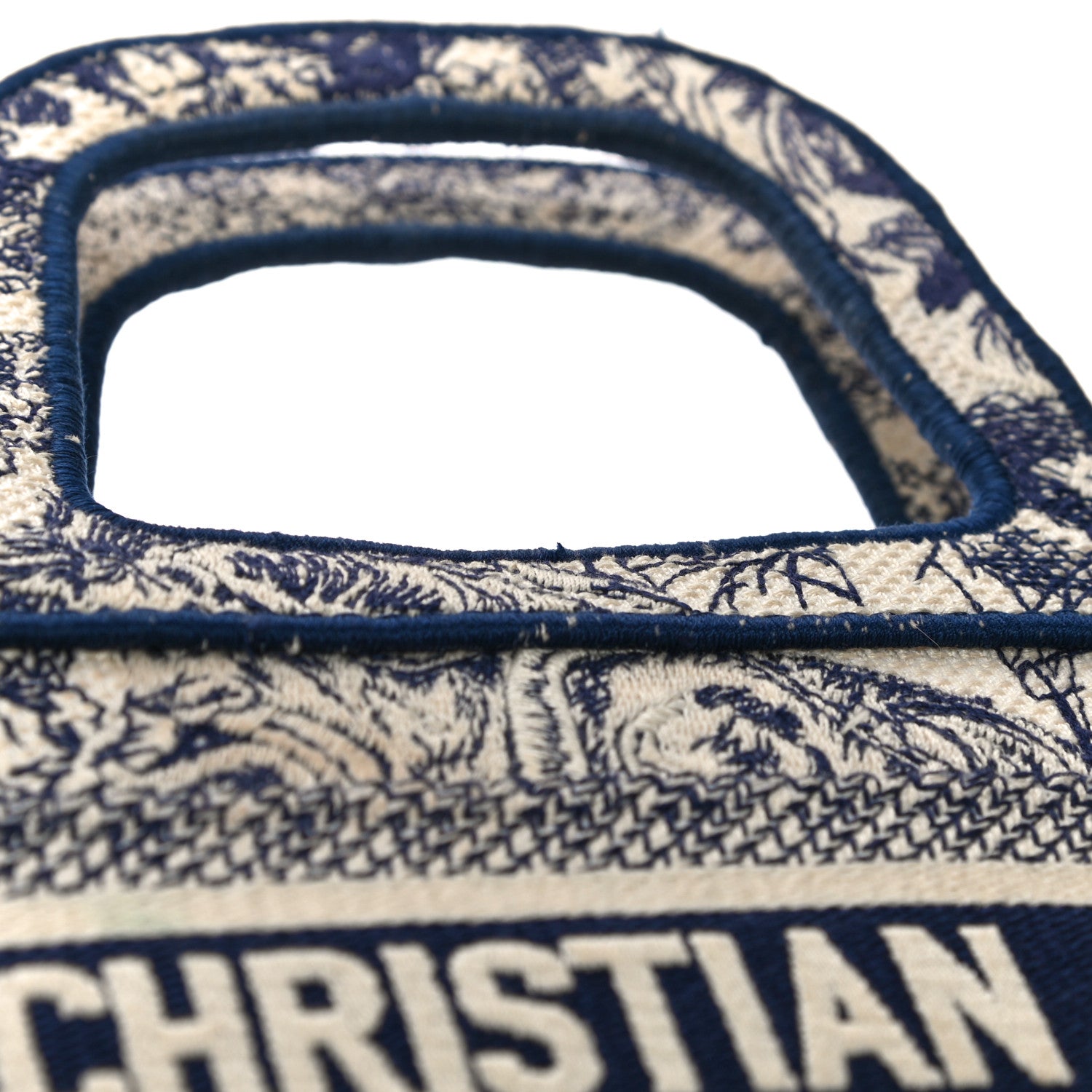 Christian Dior Canvas Embroidered Mini Toile De Jouy Book Tote Blue 10 of 10