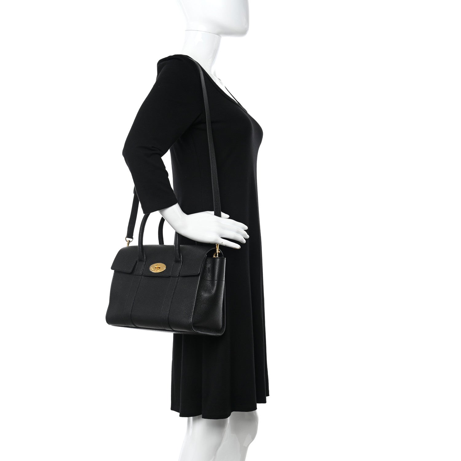Mulberry Classic Grain Small New Bayswater Black 2 of 10