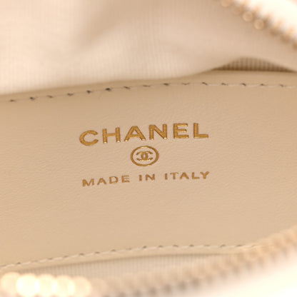 Chanel Lambskin Quilted Chain Around Pouch Hobo White 6 of 11