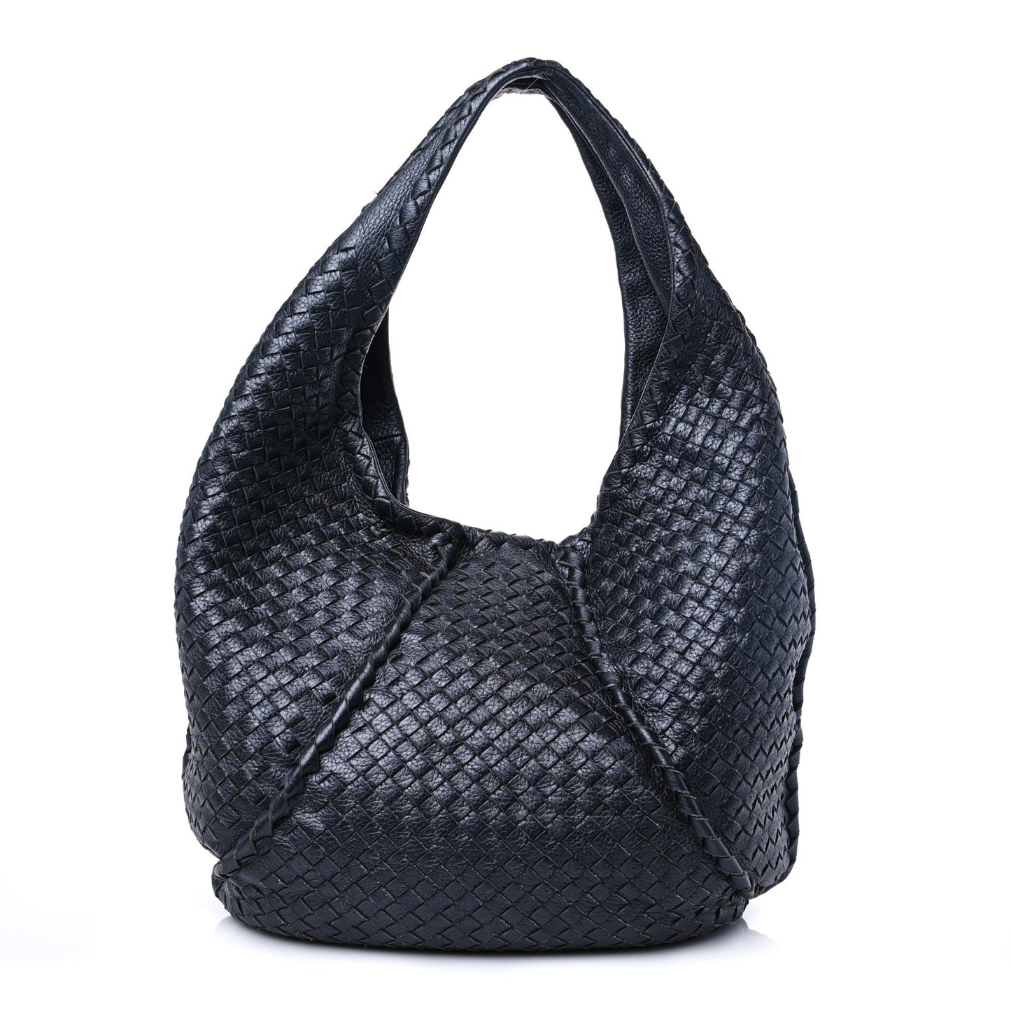 Cervo Intrecciato Large Simple Hobo Gunmetal