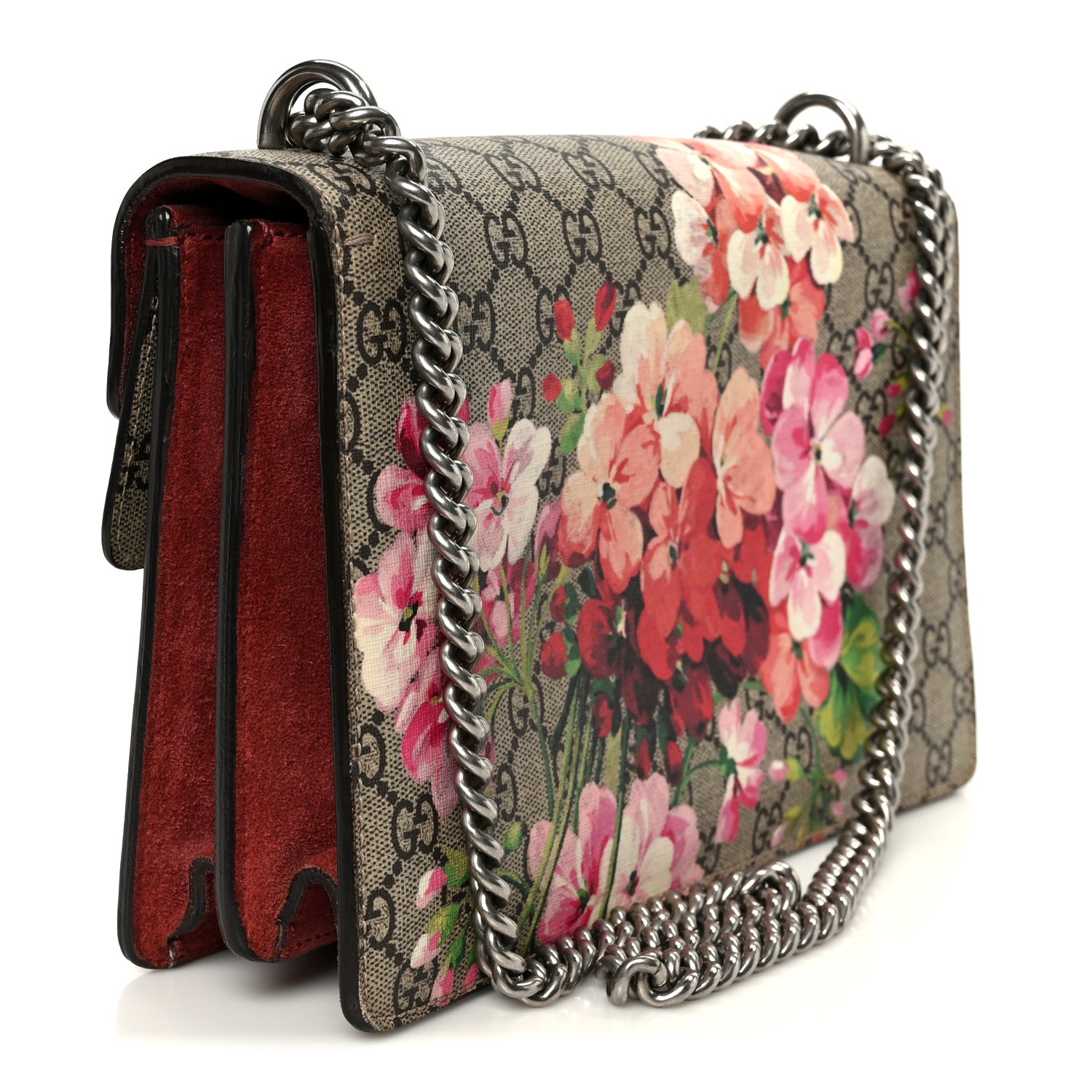 Gucci GG Supreme Monogram Blooms Small Dionysus Shoulder Bag Beige Multicolor Dry Rose 3 of 10
