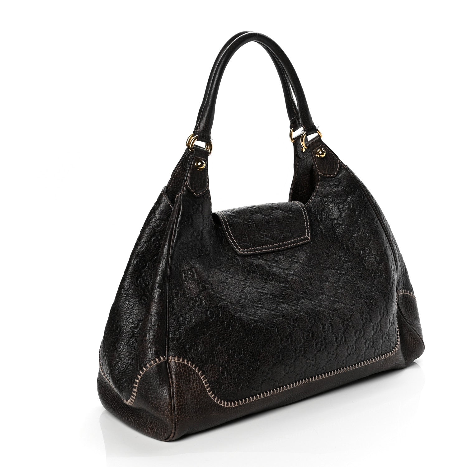 Gucci Guccissima Large New Pelham Shoulder Bag Dark Brown 4 of 7
