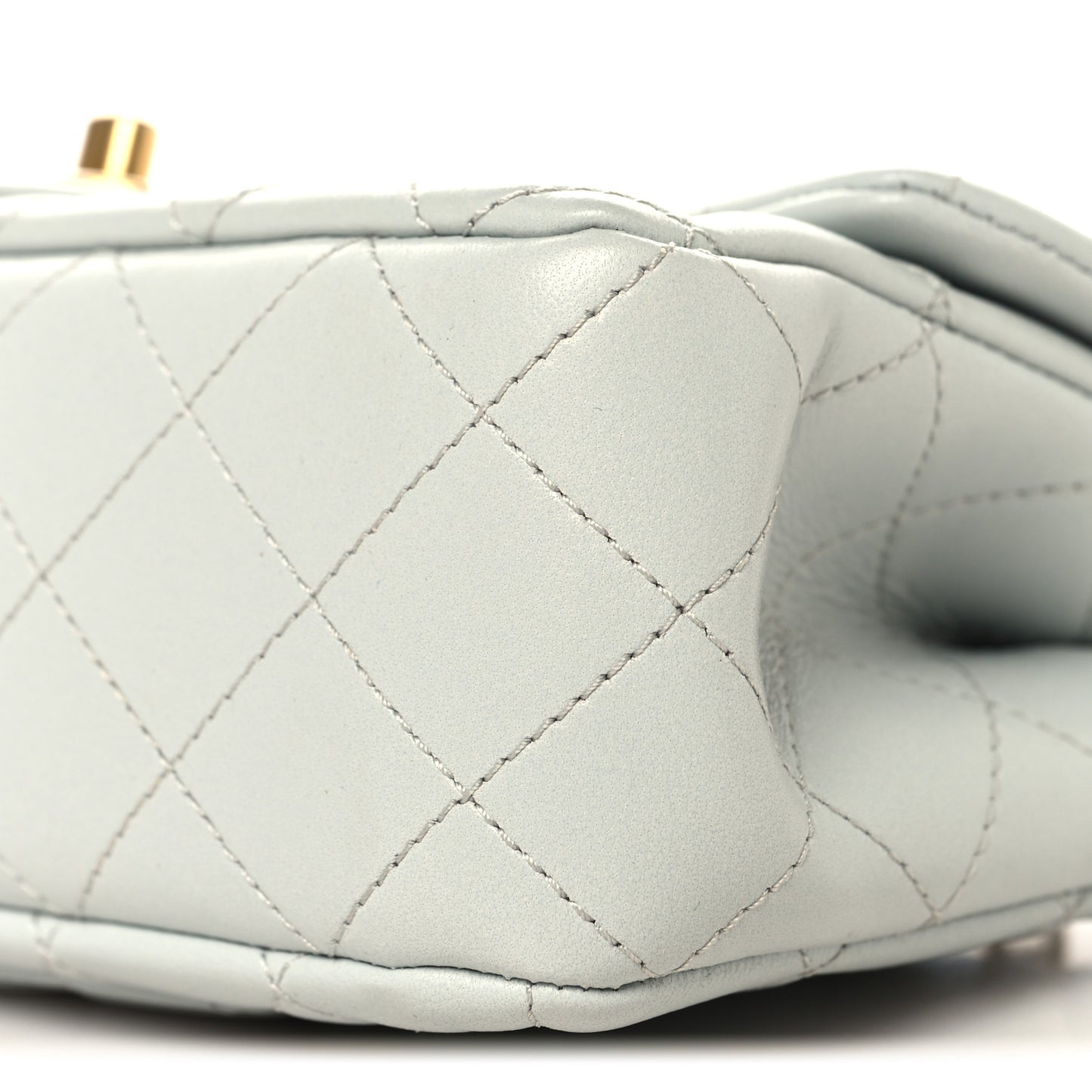 Lambskin Quilted Mini Rectangular Sweet Camellia Flap Light Blue