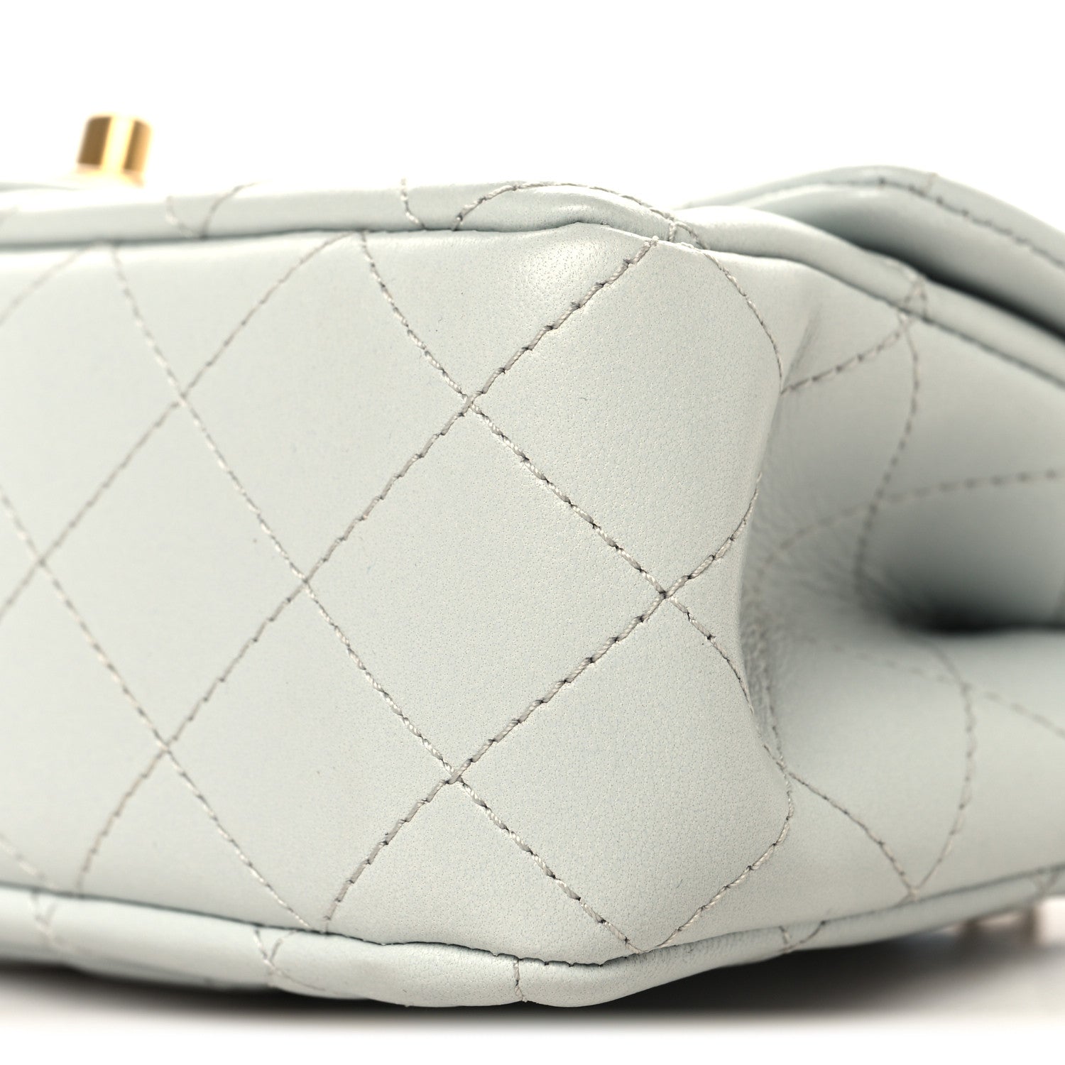 Chanel Lambskin Quilted Mini Rectangular Sweet Camellia Flap Light Blue 10 of 10