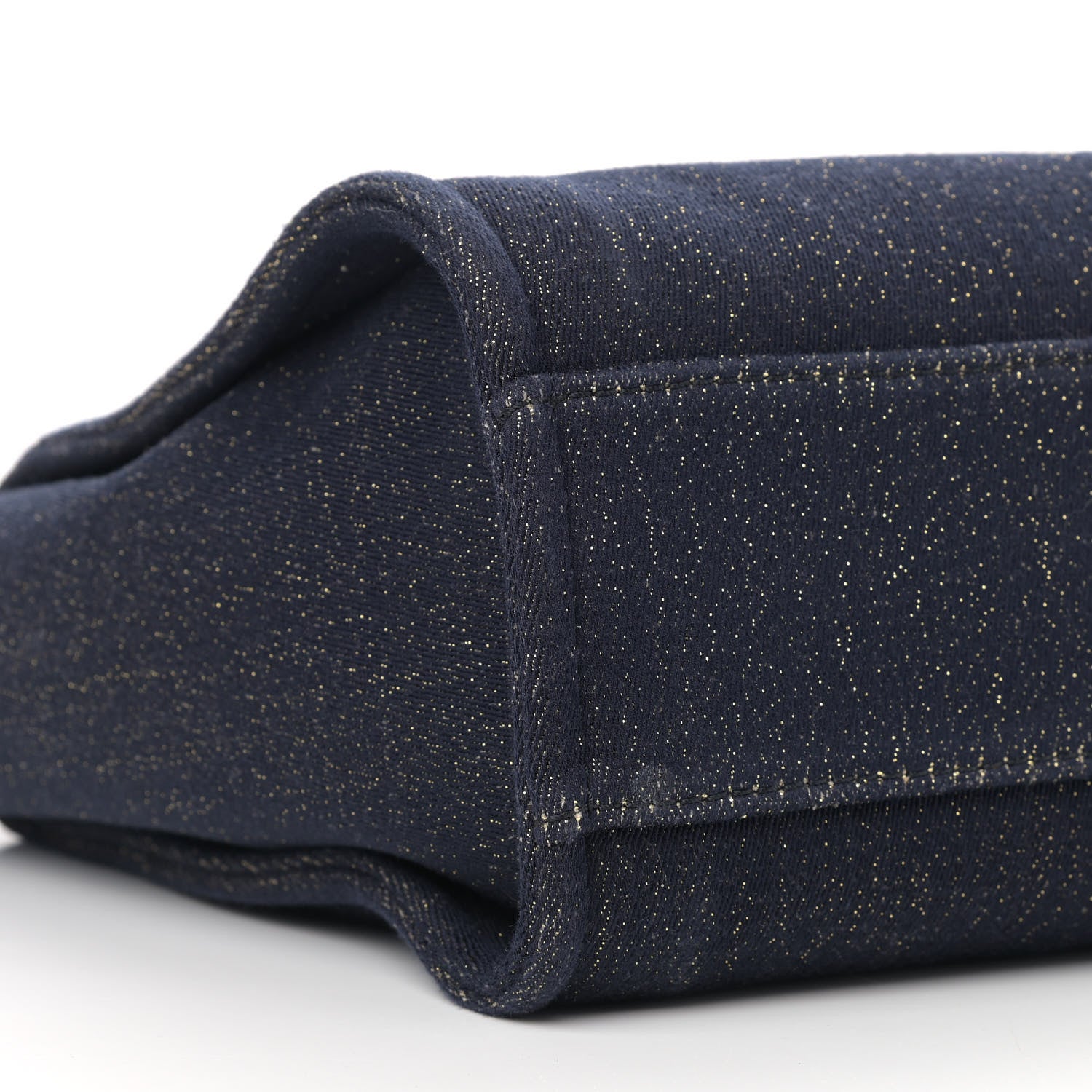 Chanel Lurex Canvas Small Deauville Tote Navy Blue Gold 9 of 12
