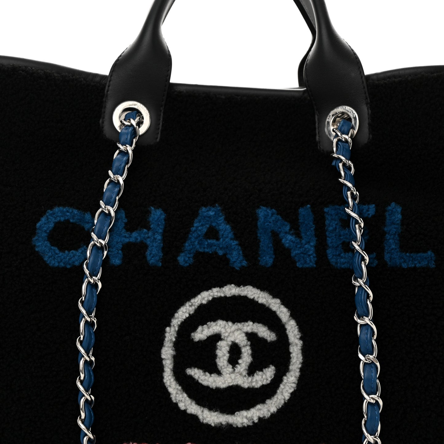 Shearling Large Deauville Tote Black