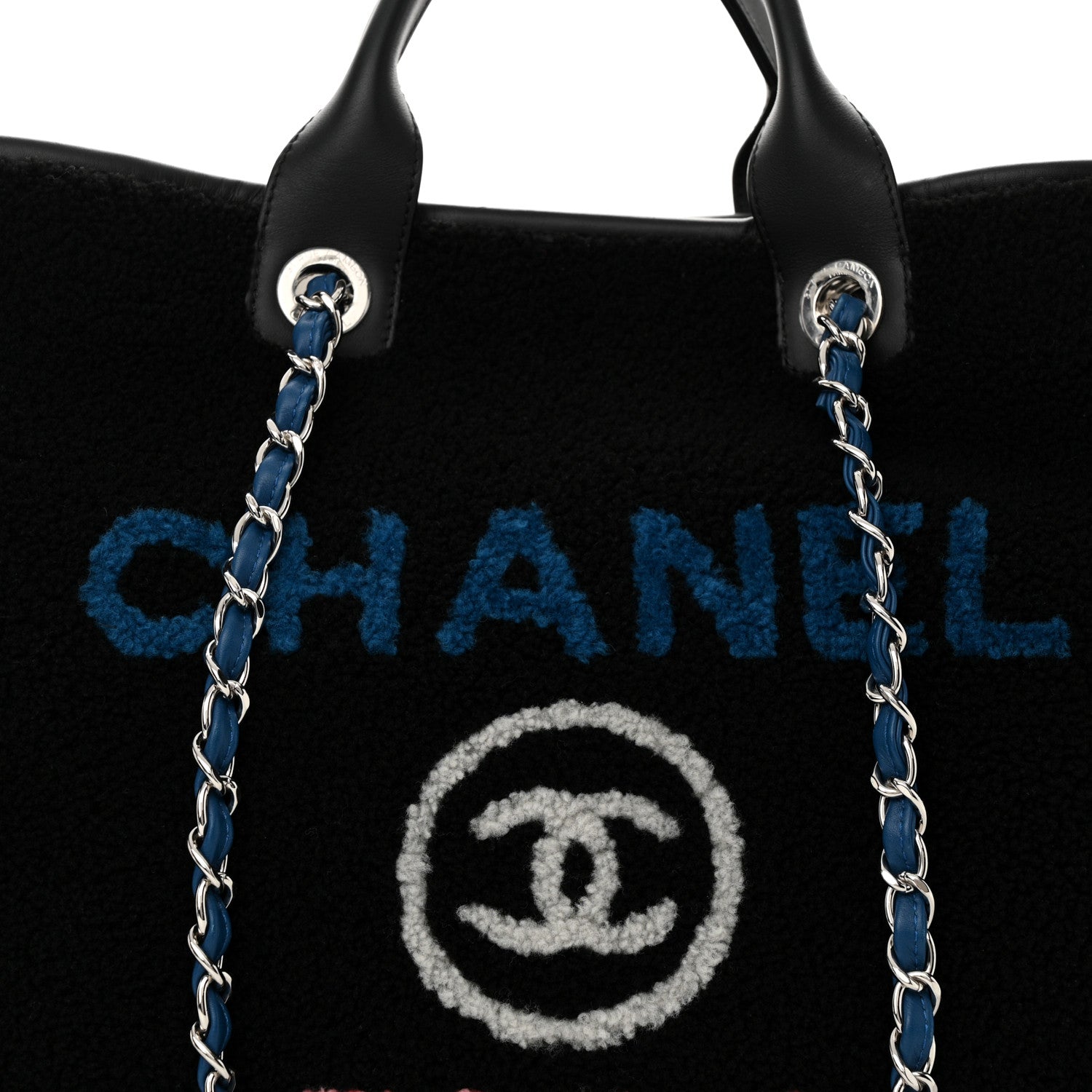 Chanel Shearling Large Deauville Tote Black 8 of 11