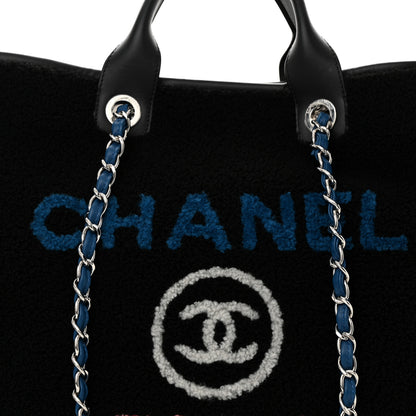 Chanel Shearling Large Deauville Tote Black 8 of 11