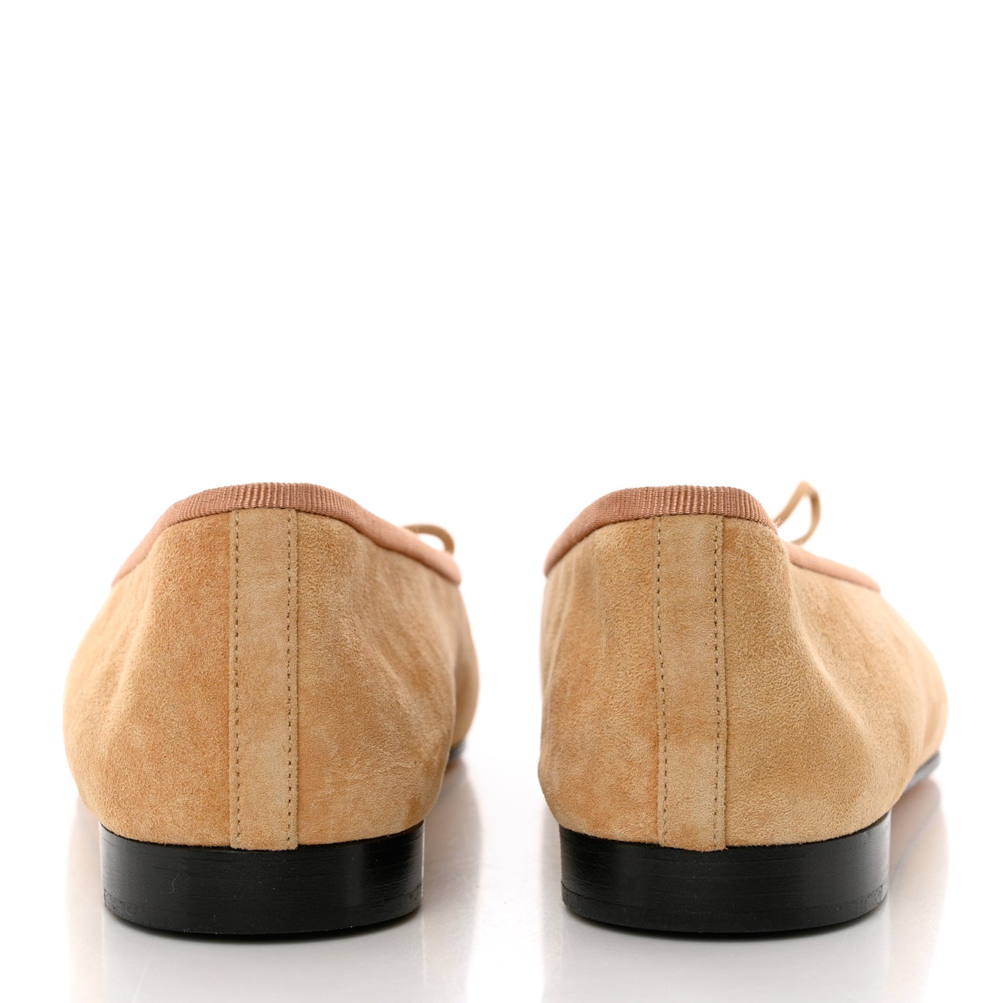 Suede Cap Toe CC Ballerina Flats 38.5 Beige Black