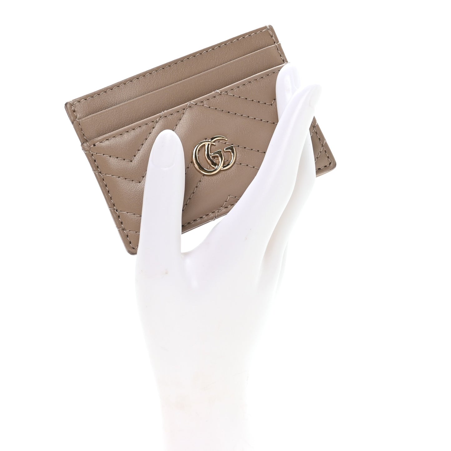 Calfskin Matelasse GG Marmont Card Holder Porcelain Rose
