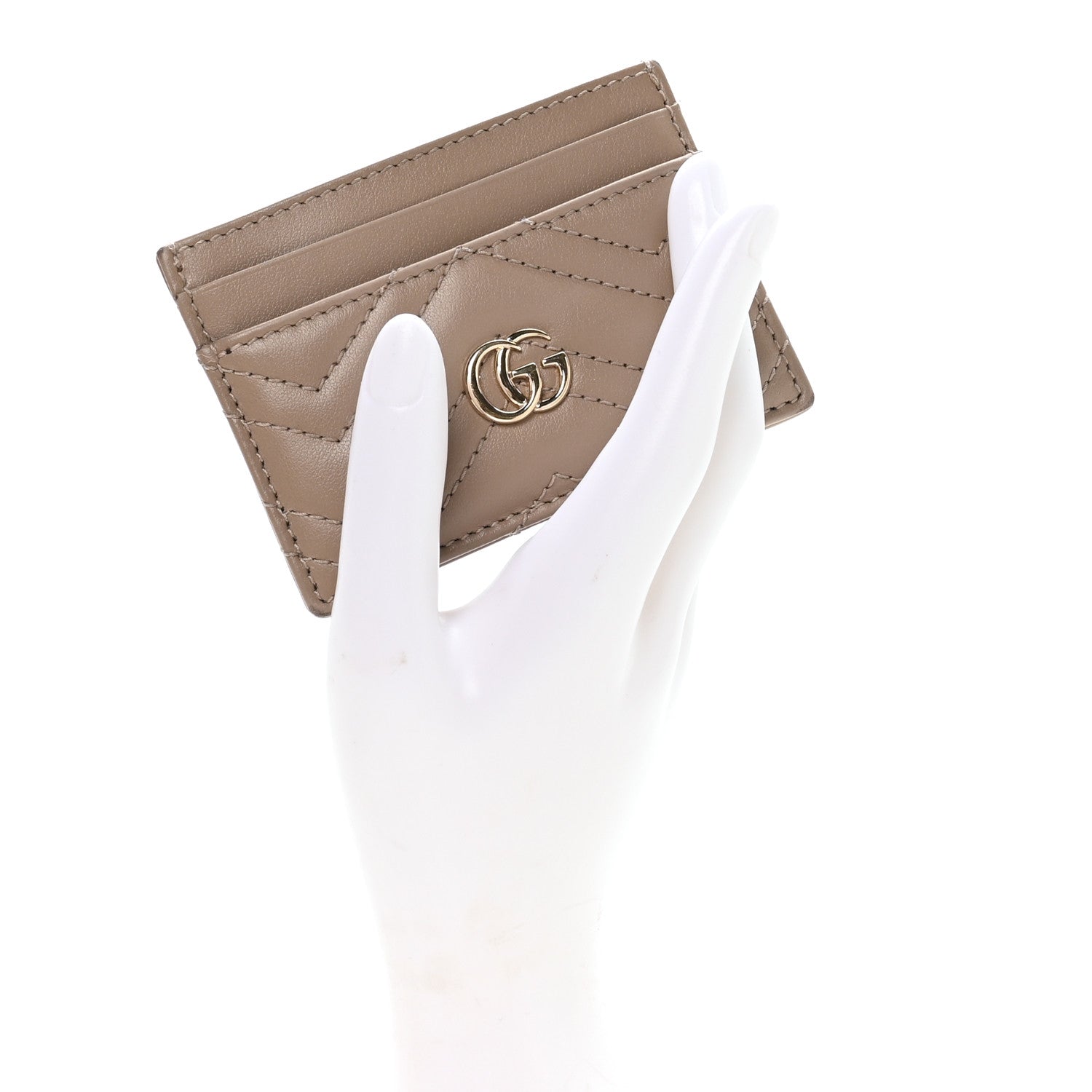 Gucci Calfskin Matelasse GG Marmont Card Holder Porcelain Rose 2 of 6