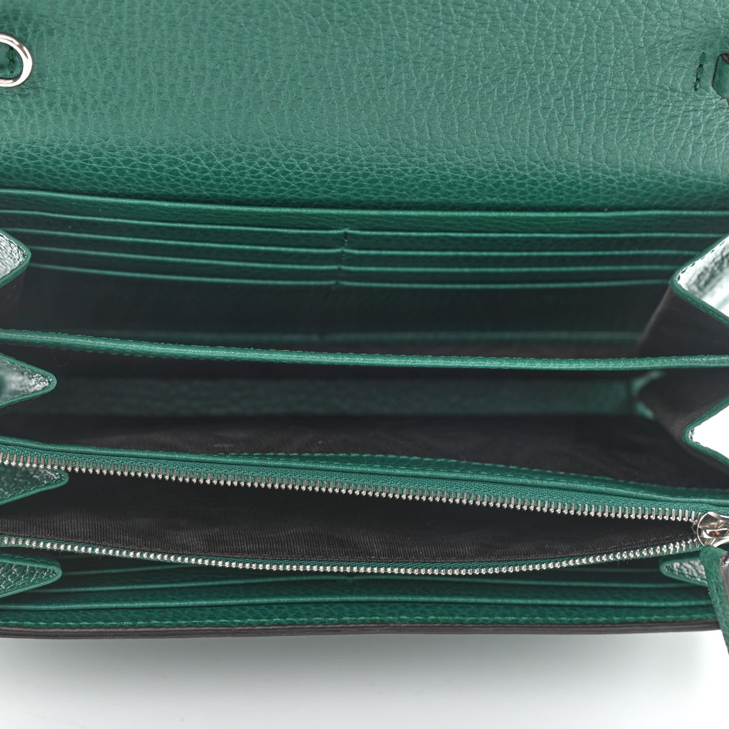 Gucci Calfskin Mini Dionysus Chain Wallet Emerald 4 of 10