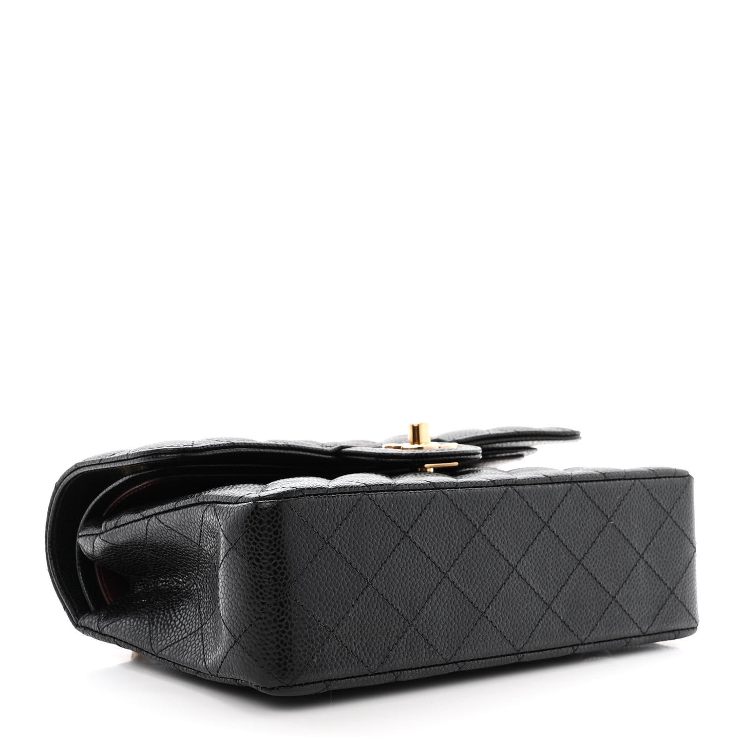 Caviar Quilted Small Double Flap Black