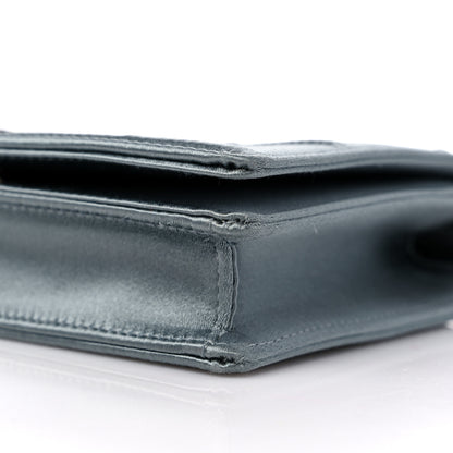 Christian Dior Satin Diorama Wallet on Chain Pouch Blue Gray 9 of 9