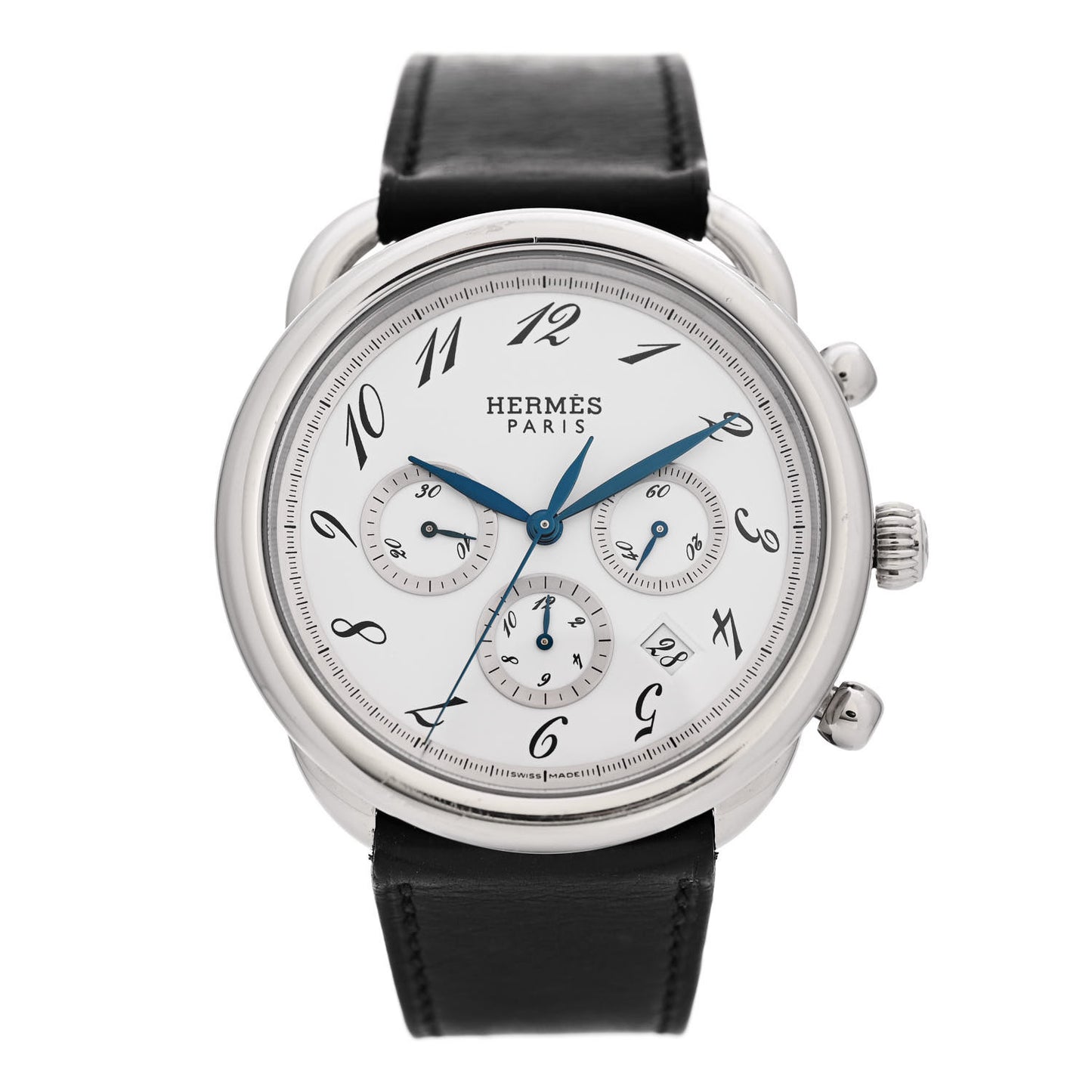 Stainless Steel Barenia 43mm Arceau Chronograph Automatic Watch Noir