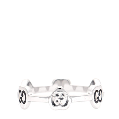 Gucci 18K White Gold GG Love Heart Ring 50 5.5 1 of 4
