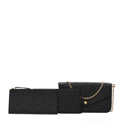 Louis Vuitton Empreinte Pochette Felicie Chain Wallet Black 1 of 10