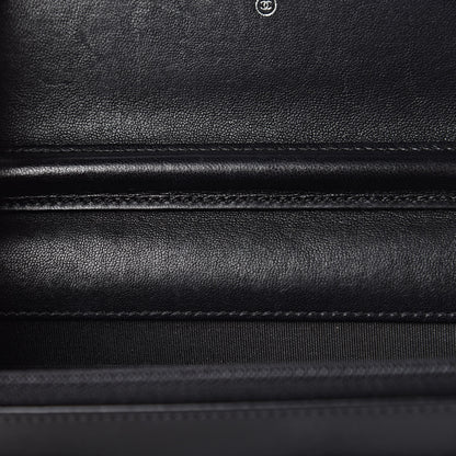 Chanel Lambskin Quilted Boy Wallet On Chain WOC Black 10 of 13