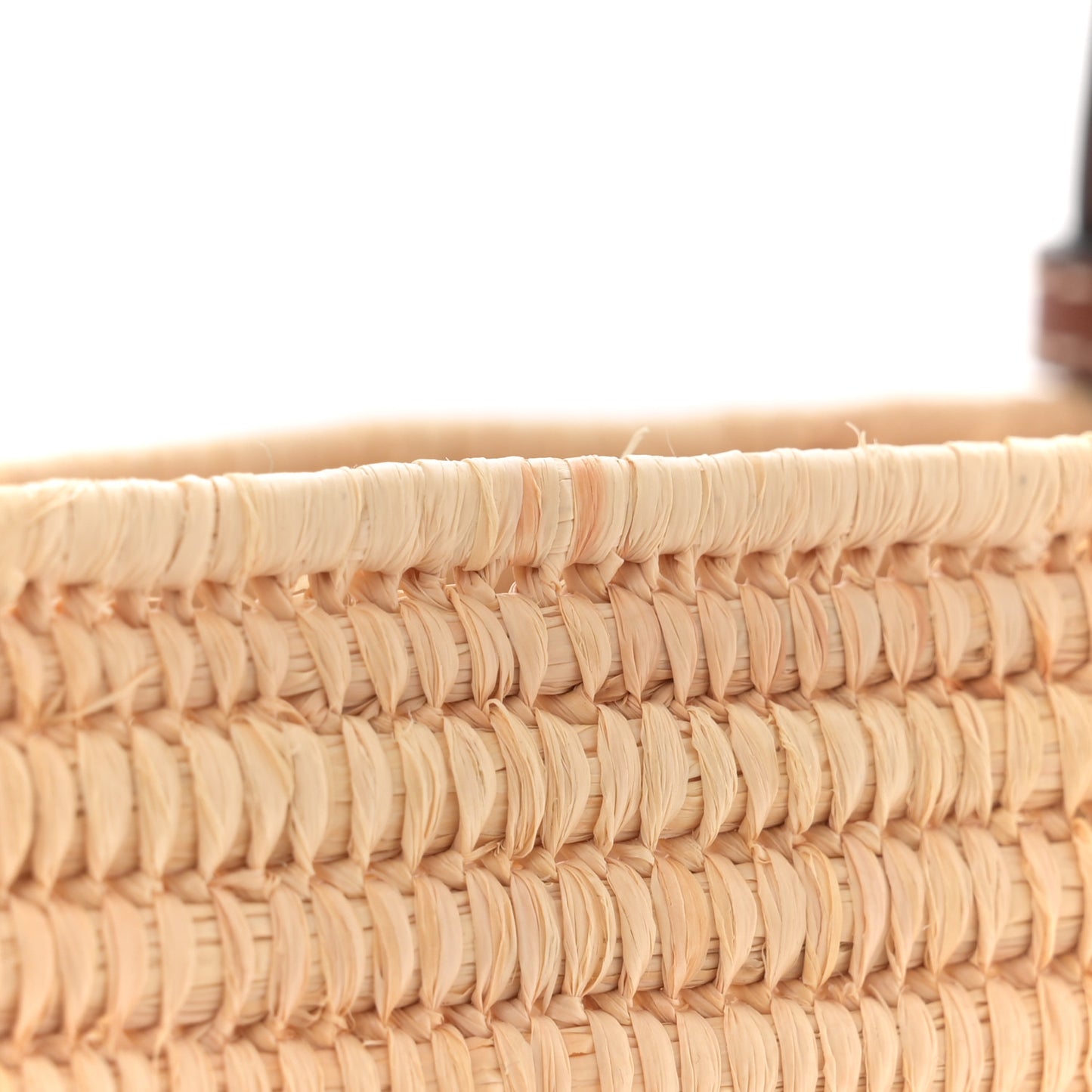 Raffia Small Square Basket Tote Bag Natural Tan